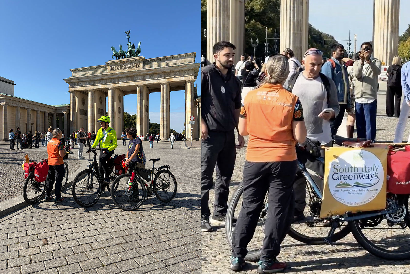Incontri in Pariser Platz davanti alla Porta di Brandeburgo